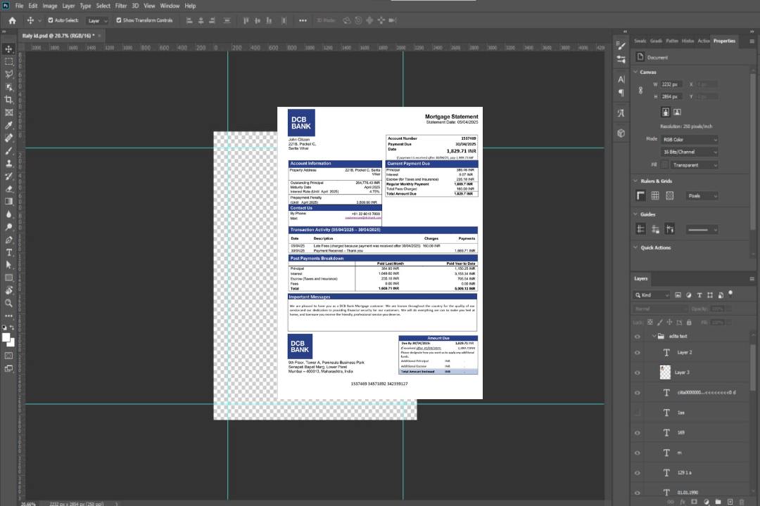 Modèle Word et PDF de relevé hypothécaire de la DCB Bank en Inde template Modèle Word et PDF de relevé hypothécaire de la DCB Bank en Inde template